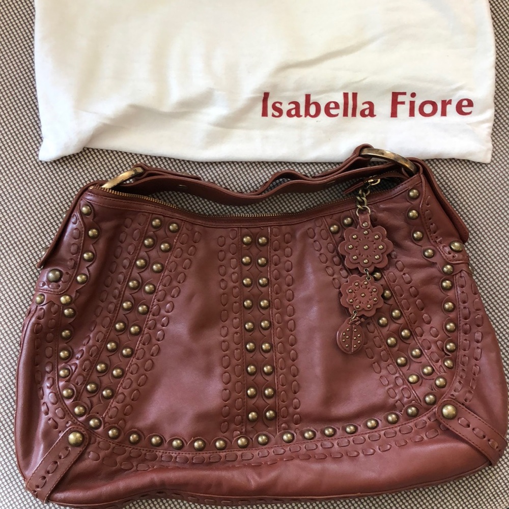 Isabella Fiore brown leather studded bag